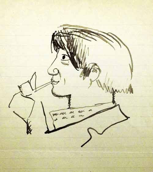 Жан Кокто. Портрет Пабло Пикассо, подаренный Гумилеву. Около 1917 (?) года. Архив Гуверовского института. Публикуется впервые
