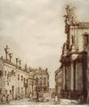 Джованни Антонио Канале (Каналетто). Площадь перед церковью Иезуитов в Венеции. Вторая четверть XVIII века. Перо, кисть, коричневые чернила, акварель