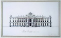 Винченцо Бренна. Главный фасад Михайловского замка в Санкт-Петербурге. Около 1797 года. Перо, кисть, тушь, акварель, карандаш