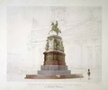 Огюст Монферран. Проект памятника императору Николаю I. 1856. Кисть, перо, акварель, чернила