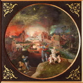 Гиллис Мостарт Старший. Пейзаж со сценой избиения младенцев. Нидерландская школа. Середина 1590-х годов. Медь, масло