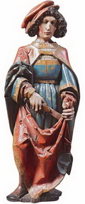 Неизвестный мастер. Святой Мартин. Южная Германия. Первая четверть XVI века. Дерево, полихромное покрытие