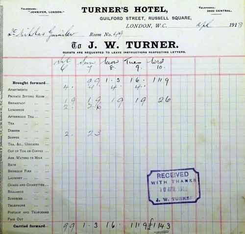        (Turners Hotel). 1918.   .  
