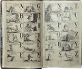 Разворот книги «Новый способ, или Новейшая азбука… собранная А.Решетниковым. Класс первый» (М., Университетская типография В.Окорокова, 1791). Илл. в технике гравюры на меди