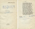 Титульный лист и последняя страница самиздатовского экземпляра «Requiem» (М., 1963). Машинопись с автографом. Частное собрание (Москва)