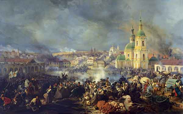 П.Хесс. Сражение 22 октября (3 ноября) 1812 года при Вязьме. 1842. Холст, масло
