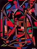 Андре (Андрей) Ланской. Абстрактная композиция. 1950-е годы. Картон, бумага, коллаж. Частное собрание за рубежом