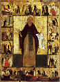 Преподобный Сергий Радонежский, с житием. Икона 1480–1490-х годов. Успенский собор Московского Кремля