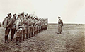 Генерал-майор Кублицкий-Пиоттух проводит смотр штаба дивизии. Копачевск, Галиция. Май 1916 года. Публикуется впервые