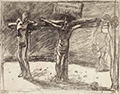 Н.Н.Ге. Распятие. Начало 1890-х годов. Эскиз к картине «Распятие» (1893, местонахождение неизвестно). Прессованный уголь