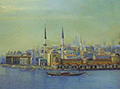 Пароход «Москва» на рейде в Стамбуле. 1887. Холст, масло. Фрагмент. ЦВММ