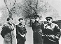 .С.Гроссман с Б.А.Галиным и генералами Ф.Е.Боковым и Н.Э.Берзариным. Берлин. 1945