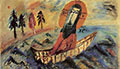 Иисус Христос в лодке на море Тивериадском. 1994. Картон, гуашь