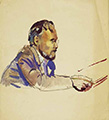 Л.Жегин. Портрет Л.М.Тарасова. 1957. Бумага, акварель, карандаш. 29х32 см