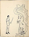 Николай Гумилев. Карандашный рисунок в третьей книге стихов «Чужое небо» (СПб.: Аполлон, 1912)