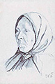 Н.С.Чернышев. Портрет пожилой женщины. 1915. Бумага, карандаши. Собрание С.Н.Чернышева
