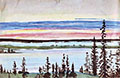 Н.С.Чернышев. Озеро. Пейзаж. 1914. Акварель. Собрание С.Н.Чернышева