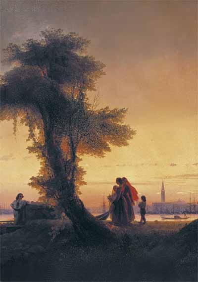 И.К.Айвазовский. Вид на залив около Венеции. 1841. Холст, масло. ГМЗ «Петергоф». Фрагмент
