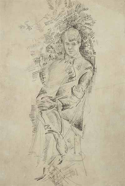 Портрет С.Есенина. 1921–1922. Бумага, карандаш. ГЛМ
