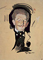 Портрет Л.С.Бакста. Первая половина 1900-х годов. Картон цветной, гуашь, тушь. ГРМ