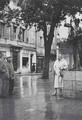 Л.Козинцева, И.Эренбург и П.Пикассо у скульптуры П.Пикассо. Валлорис, Франция. 1954