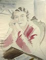 Портрет жены (Е.В.Торлецкая). 1933. Бумага, тушь, перо, акварель. ГТГ. Публикуется впервые