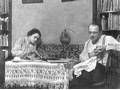 Н.В. и А.А. Реформатские за ужином. 7-й Ростовский переулок. 1931