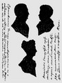 Лист из письма А.К.Пожарского к Л.Б.Модзалевскому от 13 января 1932 года с тремя скопированными силуэтами из альбома А.А.Оленина. РО ИРЛИ*