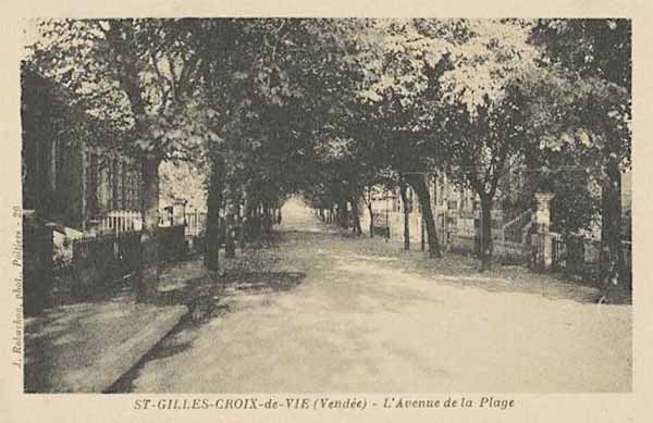 ----. .   . <:> St. Gilles-sur-Vie (Vendee). Avenue de la Plage. (  ..  ... 24  1926 .)
