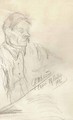 Ф.И.Шаляпин. Портрет Горького. Набросок с натуры. 1911. Бумага, графитный  карандаш