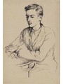 Е.И.Плехан. Портрет молодого человека. 1940-е годы. Бумага, карандаш