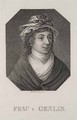 Стефани-Фелисите Дюкре де Сент-Обен, графиня де Жанлис. А.Ваксман. Около 1820 года. Гравюра пунктиром