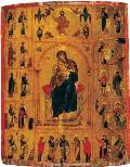 Икона «Богоматерь Киккотисса в окружении пророков и святых». Византия. XII век. 48,5x41,2 см. Хранится в нартексе базилики монастыря