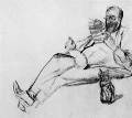 А.Е.Яковлев. Читающий Бенуа. 1915. Бумага, графитный карандаш