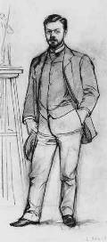 Л.С.Бакст. Портрет Александра Бенуа. 1898. Бумага, графитный карандаш
