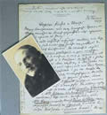 Фотография Л.С.Бакста (1922) и его письмо И.Э.Грабарю и К.А.Сомову (1924). Дар Русско-американского общества «Родина» (CША)