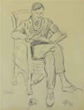 М.Добужинский. Портрет Е.И.Замятина. 1921. Бумага, карандаш. Дар Е.Е.Климова (Канада)