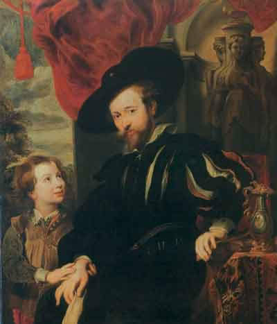 Школа Рубенса. Портрет Рубенса с сыном Альбертом. Холст, масло. Середина XVII века. ГЭ
