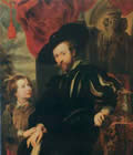 Школа Рубенса. Портрет Рубенса с сыном Альбертом. Холст, масло. Середина XVII века. ГЭ