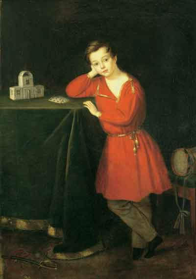 Неизвестный художник. Портрет мальчика в красной рубашке. 1830-е годы
