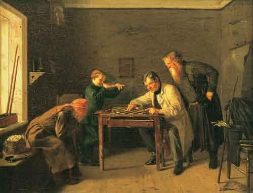 Я.С.Башилов. Игра в шашки. 1865
