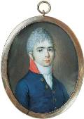 Неизвестный художник. Портрет молодого человека в синем мундире. Начало 1800-х годов