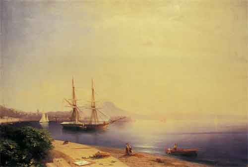И.Айвазовский. Корабль на рейде близ Неаполя. 1858. Аукцион «Сотбис», 2002
