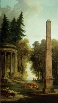 Гюбер Робер. Павильон Аполлона и обелиск. 1801. Холст, масло. ГМУА