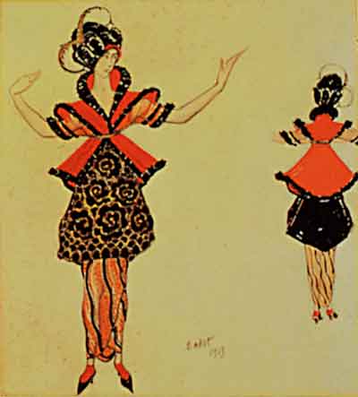 Л.Бакст. Эскиз модного костюма.1913. Музей танца. Стокгольм
