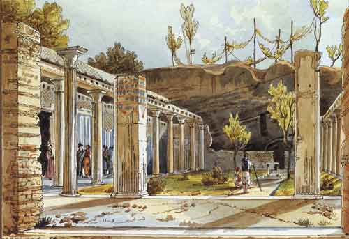 Дж.Джиганте. Развалины дома в Геркулануме. Первая половина XIX века. Акварель, лак
