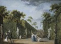 Неизвестный художник. Летний сад. 1800-е годы. Бумага, гуашь, пастель