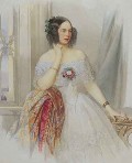 Великая княгиня Мария Николаевна. Акварель В.И.Гау. 1844
