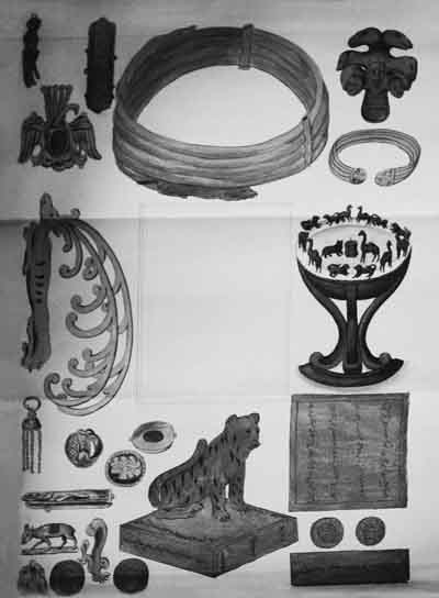 Предметы и изделия уральских заводов. Рисунок из рукописи В.Геннина

