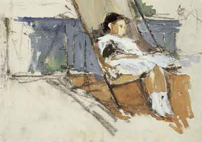А.Кравченко. Портрет спящей Наташи. Около 1920. Бумага, акварель
